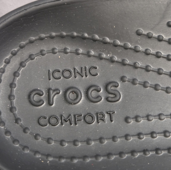 Crocs Classic Black Iconic Comfort Slides Platform Zooey Deschanel women size 6 main image 10
